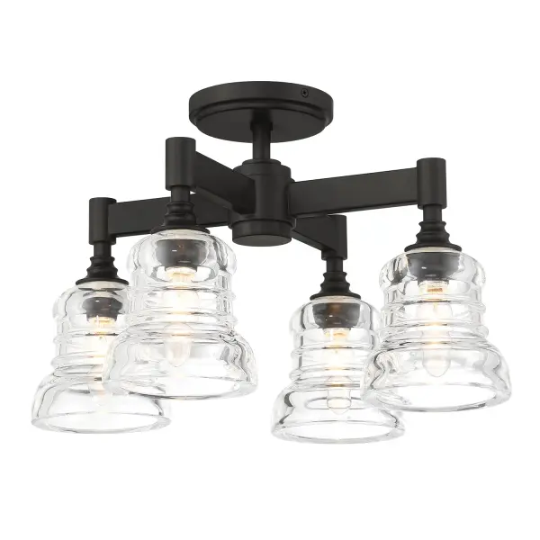 Gregory 17.25" Semi Flush Mount in Aged Brass - Image 9