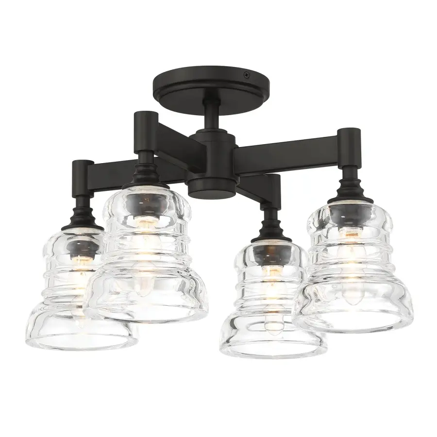 Gregory 17.25" Semi Flush Mount in Aged Brass - Image 9