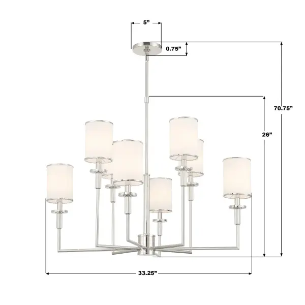 Hatfield 33.25" Chandelier in Polished Nickel - Image 15