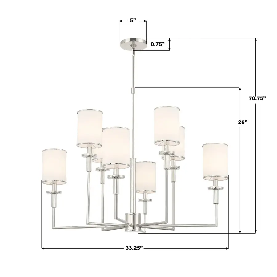 Hatfield 33.25" Chandelier in Polished Nickel - Image 15