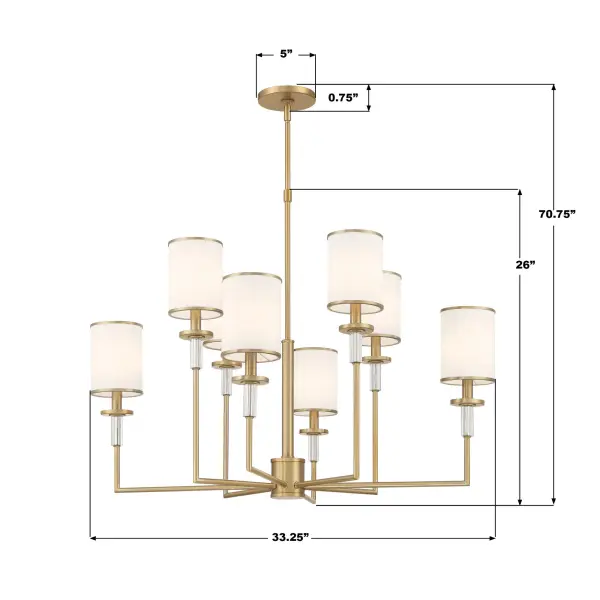 Hatfield 33.25" Chandelier in Polished Nickel - Image 23