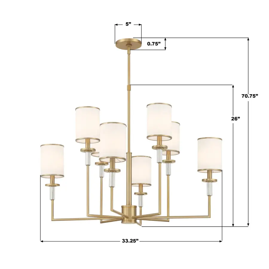 Hatfield 33.25" Chandelier in Polished Nickel - Image 23