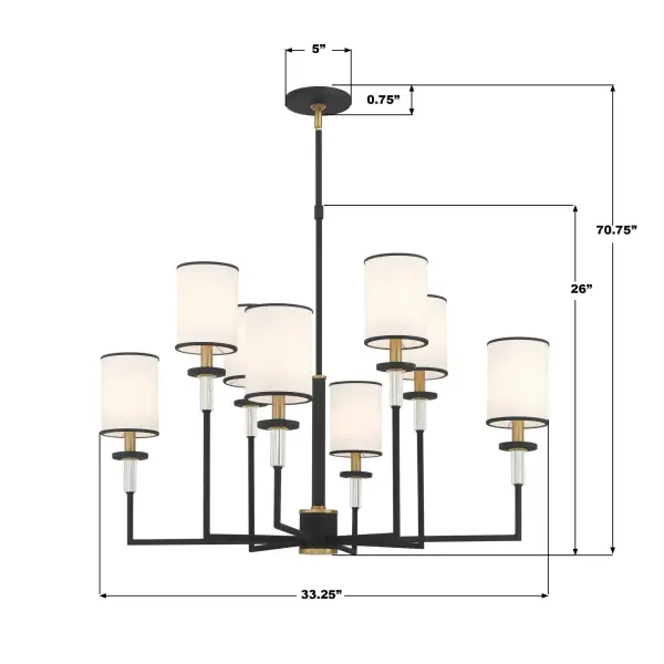 Hatfield 33.25" Chandelier in Polished Nickel - Image 7