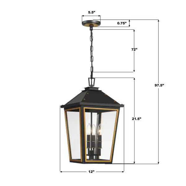 Hawkins 12" Outdoor Pendant - Image 7
