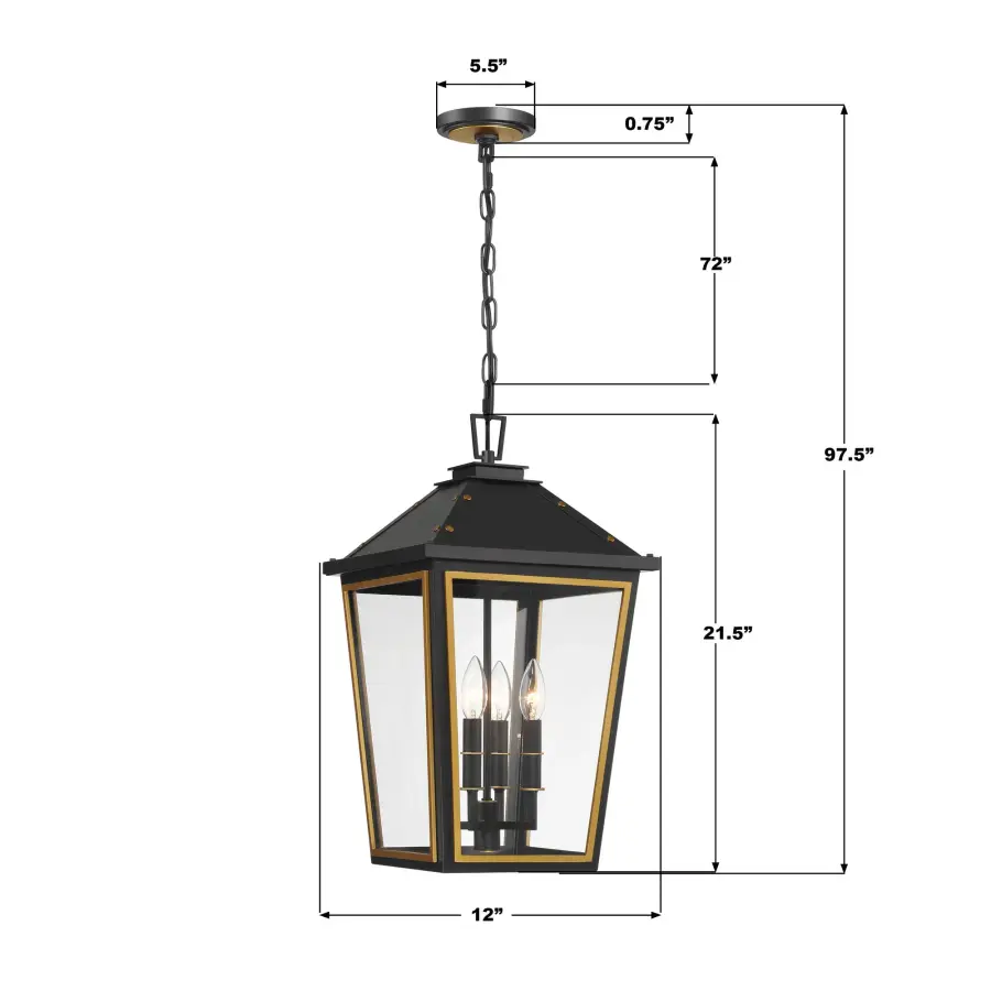 Hawkins 12" Outdoor Pendant - Image 7