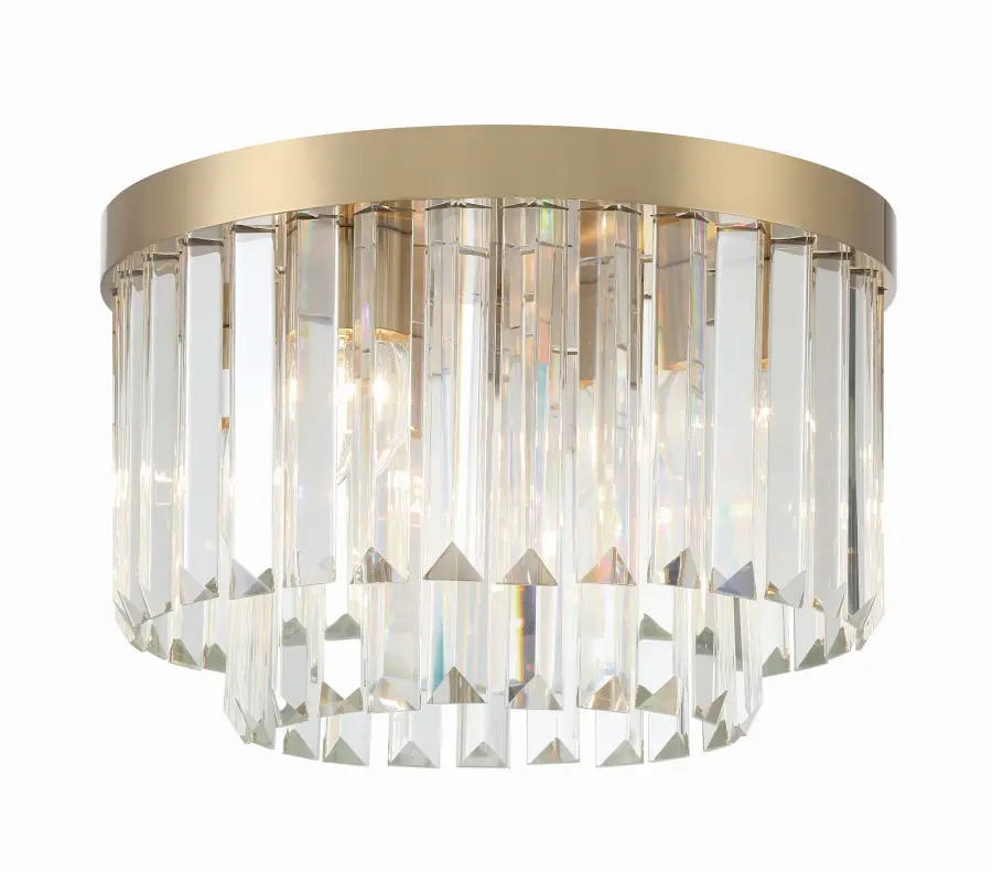 Hayes 16" Flush Mount in Aged Brass - Image 1