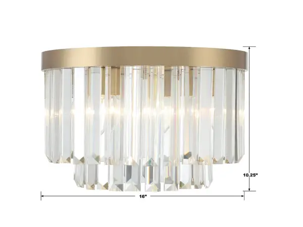 Hayes 16" Flush Mount in Aged Brass - Image 6