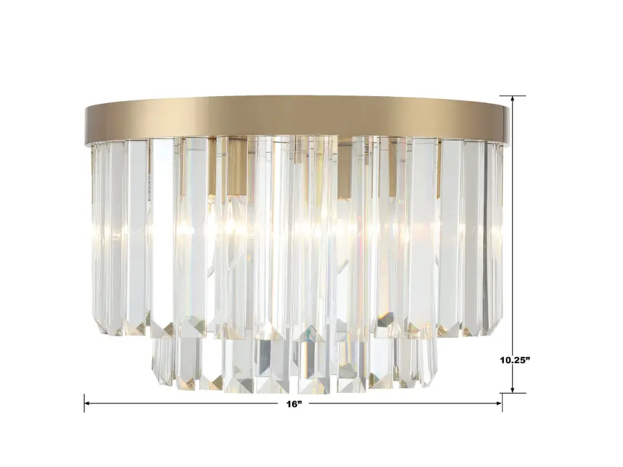 Hayes 16" Flush Mount in Aged Brass - Image 6