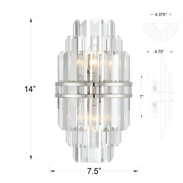 Hayes 7.5" Crystal Sconce - Image 13