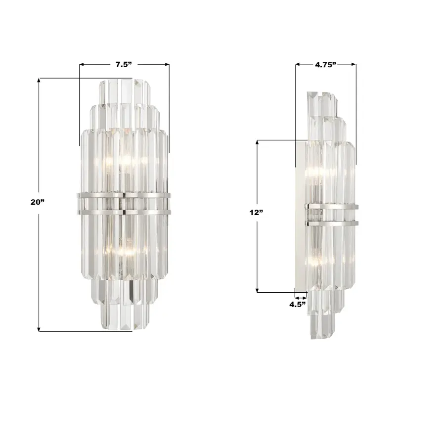 Hayes 7.5" Crystal Sconce - Image 15