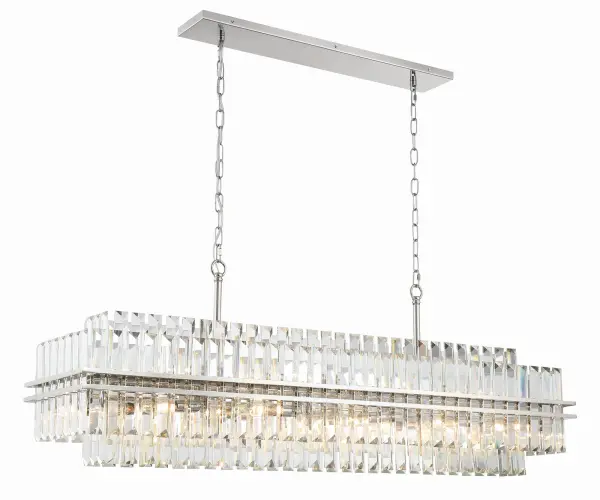 Stunning Tiered Crystal Linear Chandelier with Mid-Century Elegance - Image 11