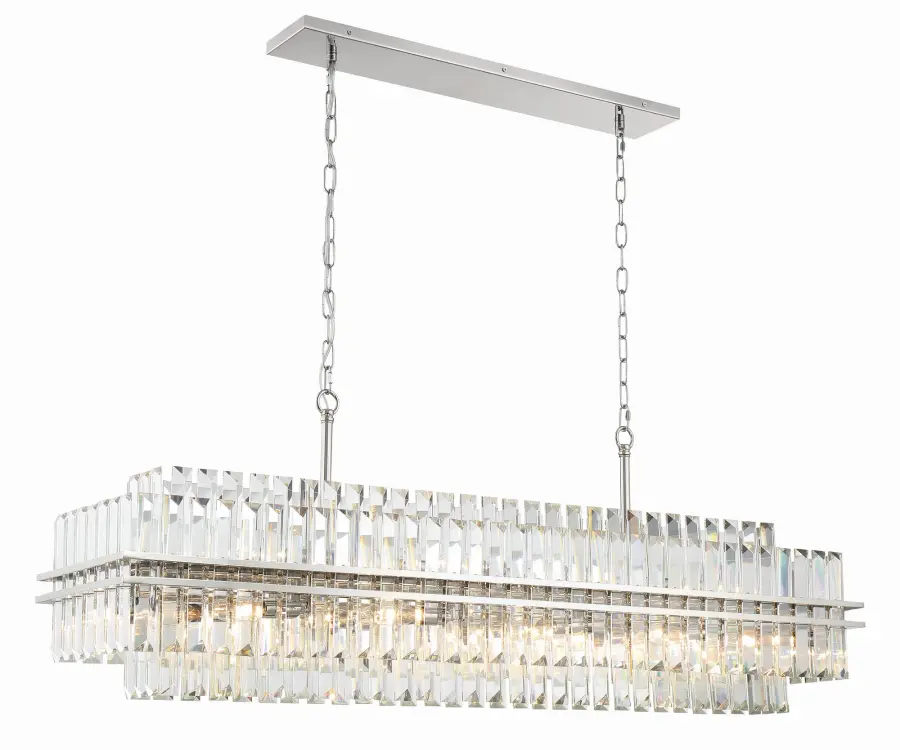 Stunning Tiered Crystal Linear Chandelier with Mid-Century Elegance - Image 11
