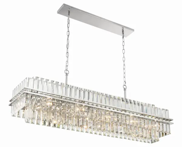 Stunning Tiered Crystal Linear Chandelier with Mid-Century Elegance - Image 12