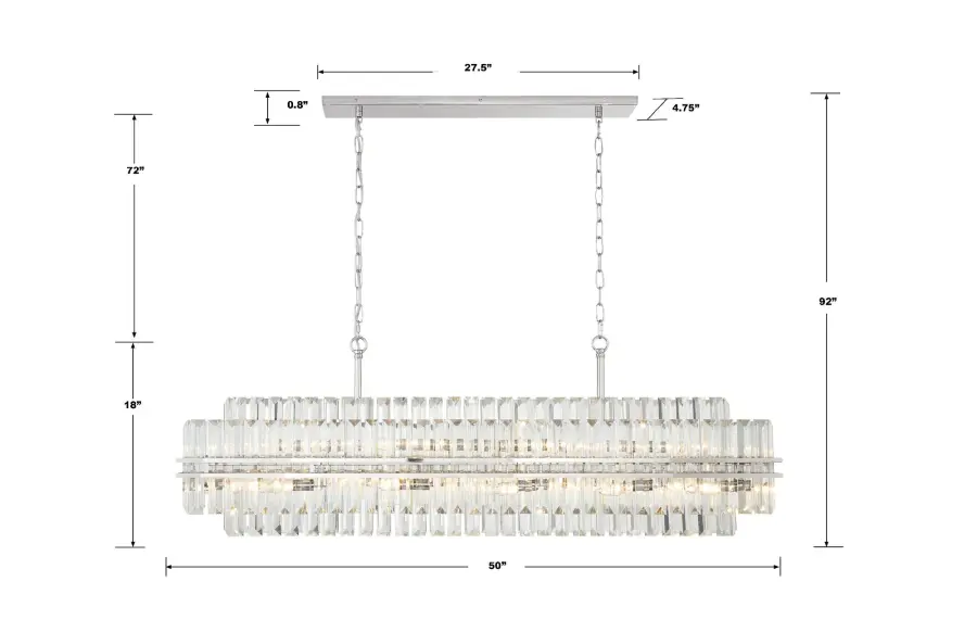 Stunning Tiered Crystal Linear Chandelier with Mid-Century Elegance - Image 13