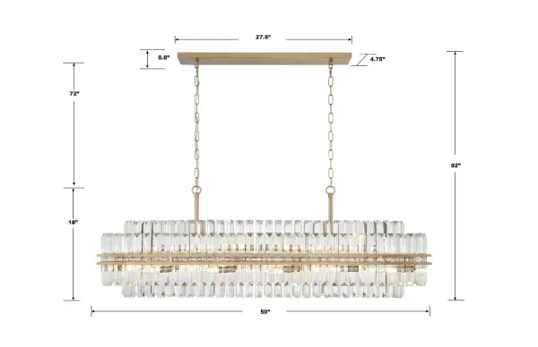 Stunning Tiered Crystal Linear Chandelier with Mid-Century Elegance - Image 7
