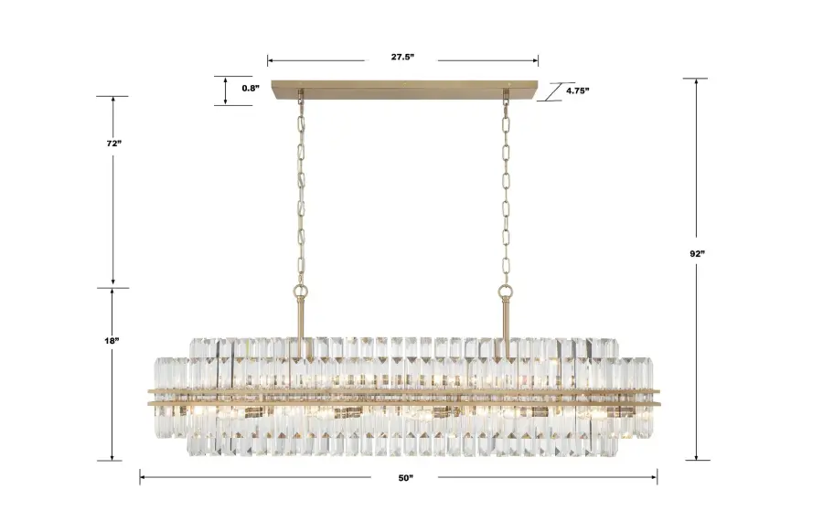 Stunning Tiered Crystal Linear Chandelier with Mid-Century Elegance - Image 7