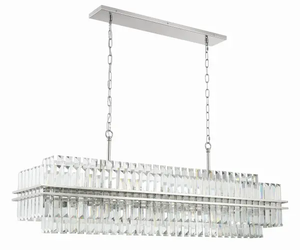 Stunning Tiered Crystal Linear Chandelier with Mid-Century Elegance - Image 9