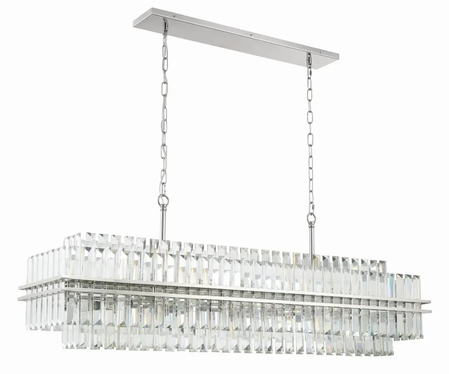 Stunning Tiered Crystal Linear Chandelier with Mid-Century Elegance - Image 9