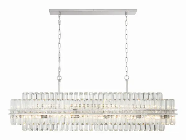 Stunning Tiered Crystal Linear Chandelier with Mid-Century Elegance - Image 10