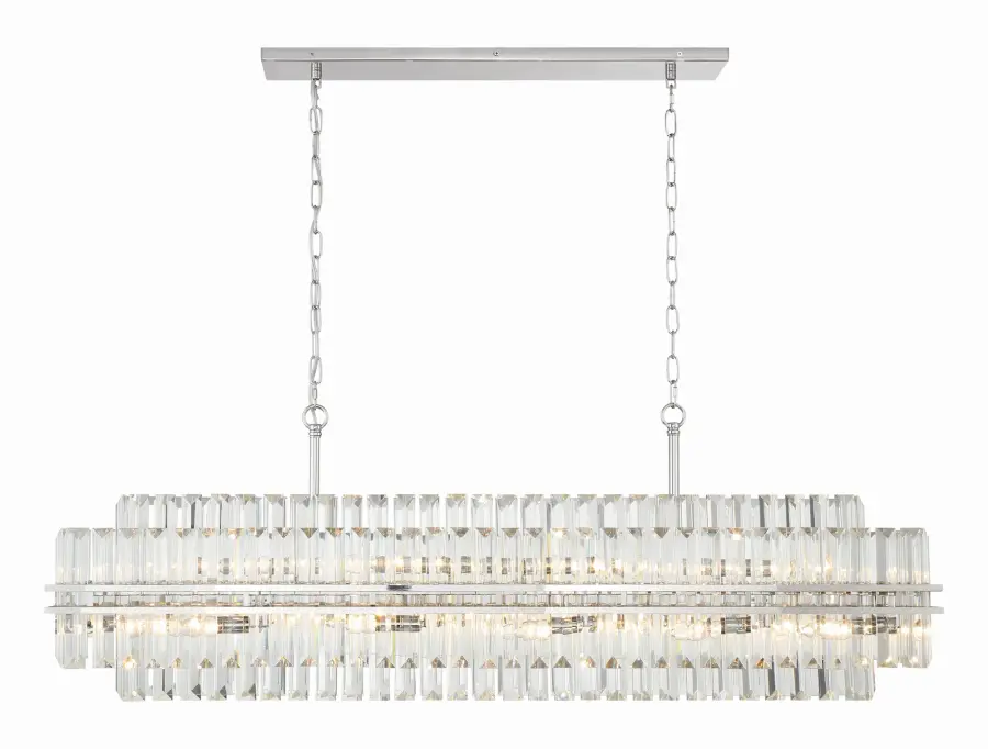 Stunning Tiered Crystal Linear Chandelier with Mid-Century Elegance - Image 10