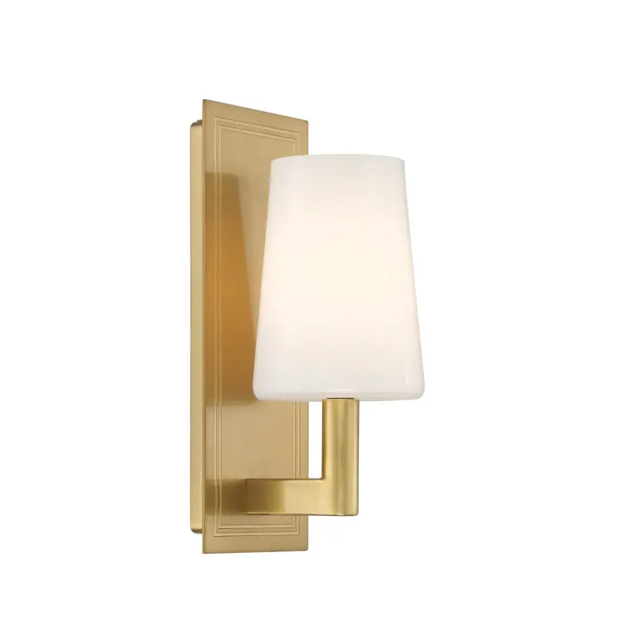 Refined Transitional Sconce with Timeless Brass Finish - Image 1