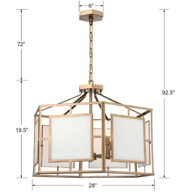 Hillcrest 28" Chandelier in Vibrant Gold - Image 4