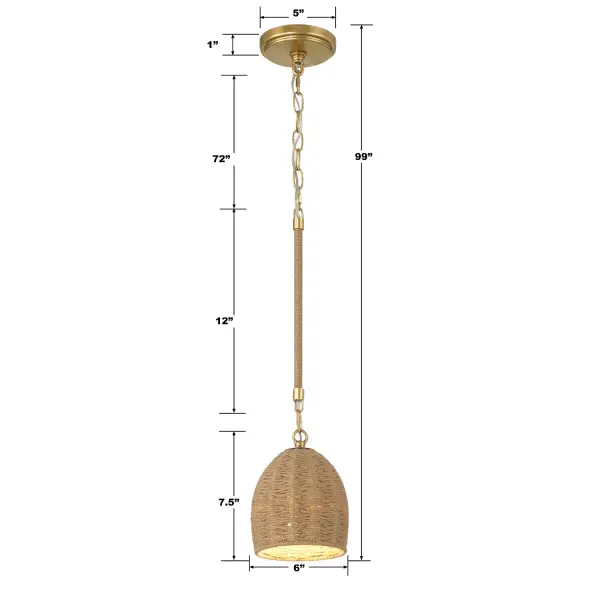 Jace 6" LED Pendant in Soft Gold - Image 8