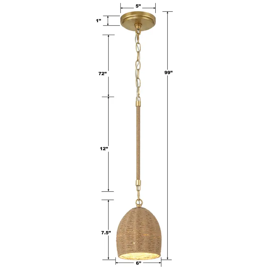 Jace 6" LED Pendant in Soft Gold - Image 8