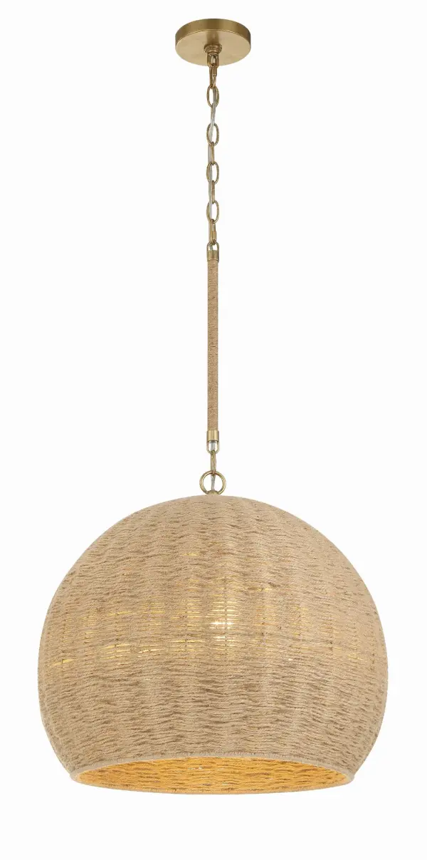Jace 20" Jute Pendant Light in Soft Gold - Image 1