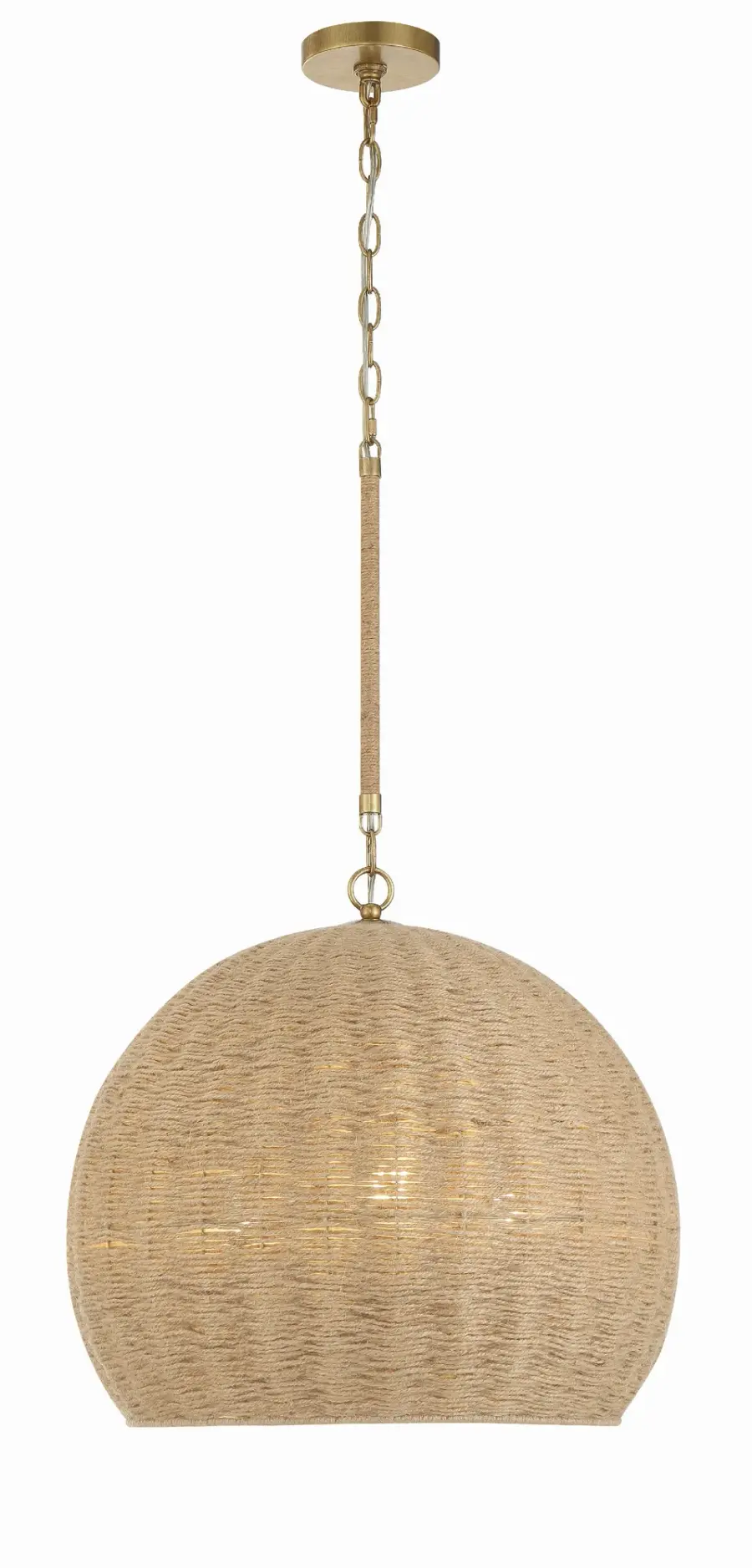 Jace 20" Jute Pendant Light in Soft Gold - Image 2