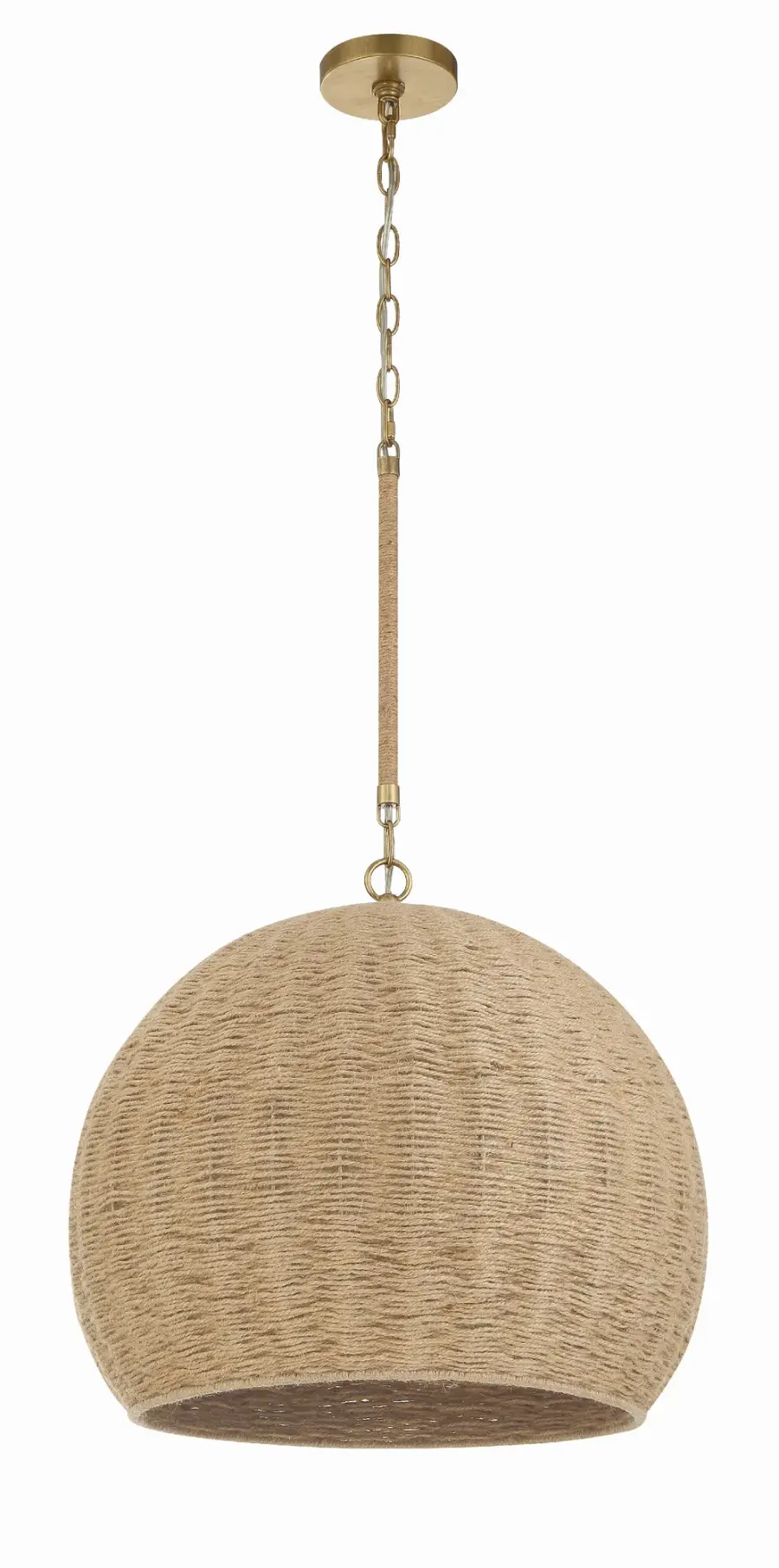 Jace 20" Jute Pendant Light in Soft Gold - Image 3