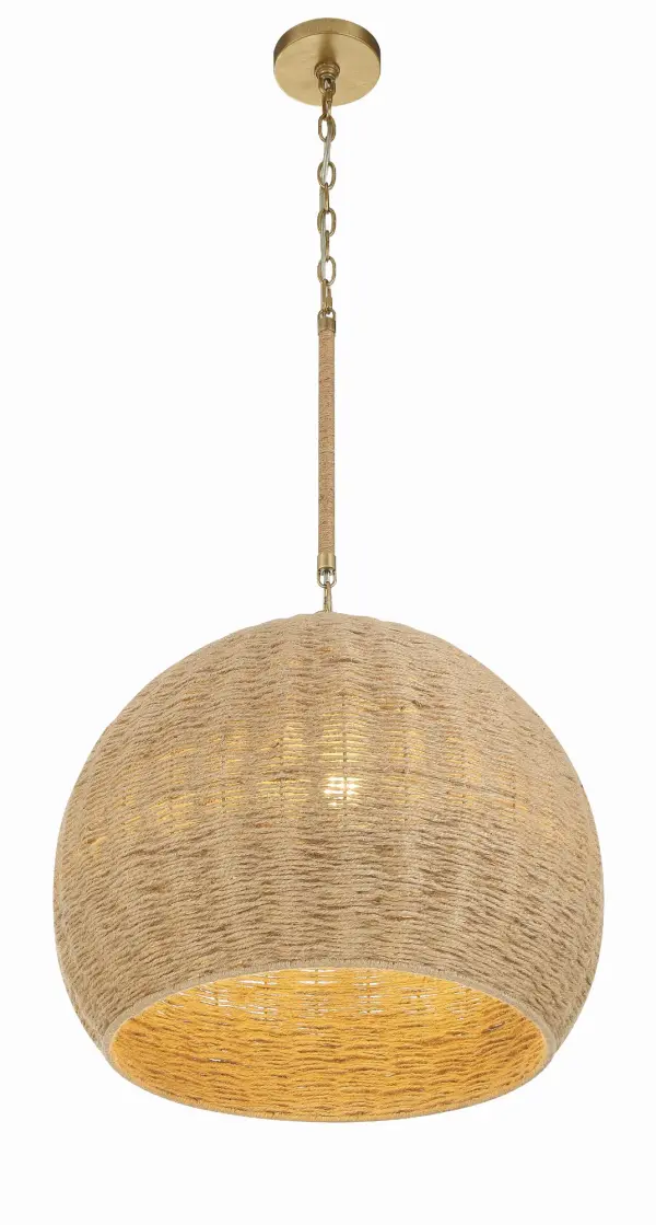 Jace 20" Jute Pendant Light in Soft Gold - Image 4