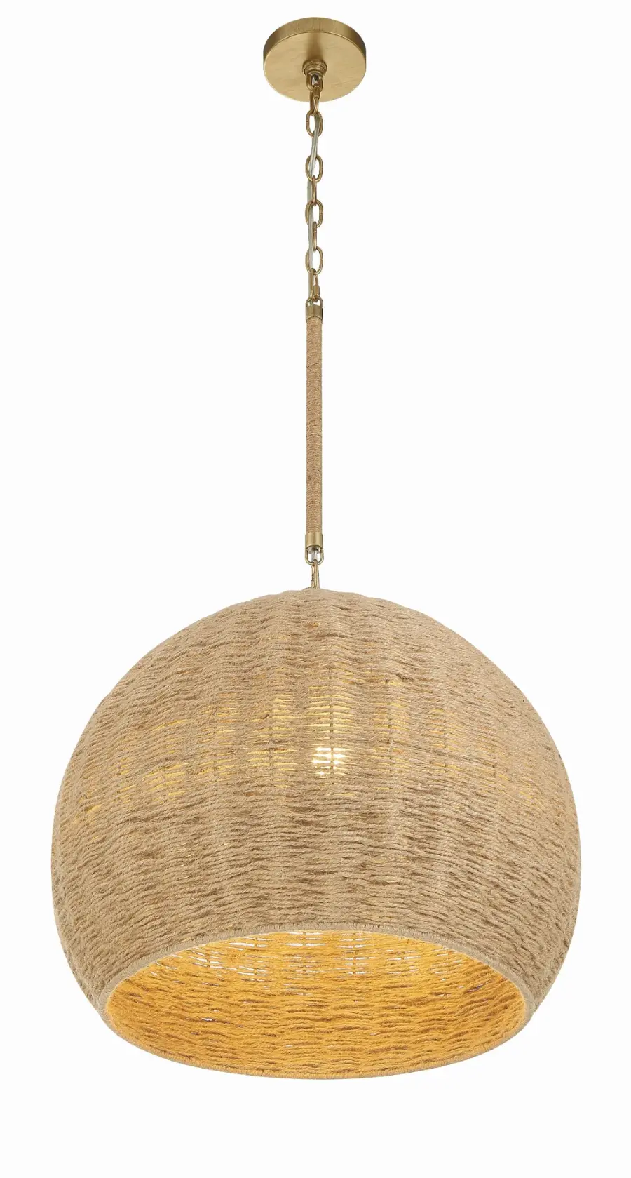 Jace 20" Jute Pendant Light in Soft Gold - Image 4