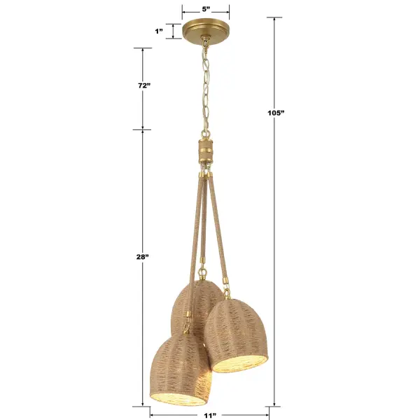 Jace 11" LED Pendant in Soft Gold - Image 7