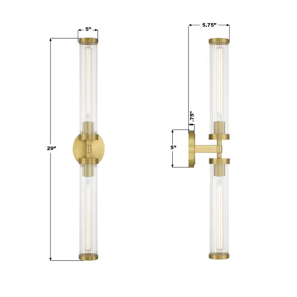 Jarvis 29" LED Sconce in Aged Brass - Image 7