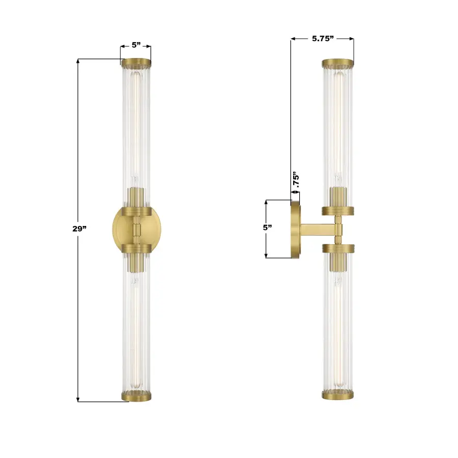 Jarvis 29" LED Sconce in Aged Brass - Image 7