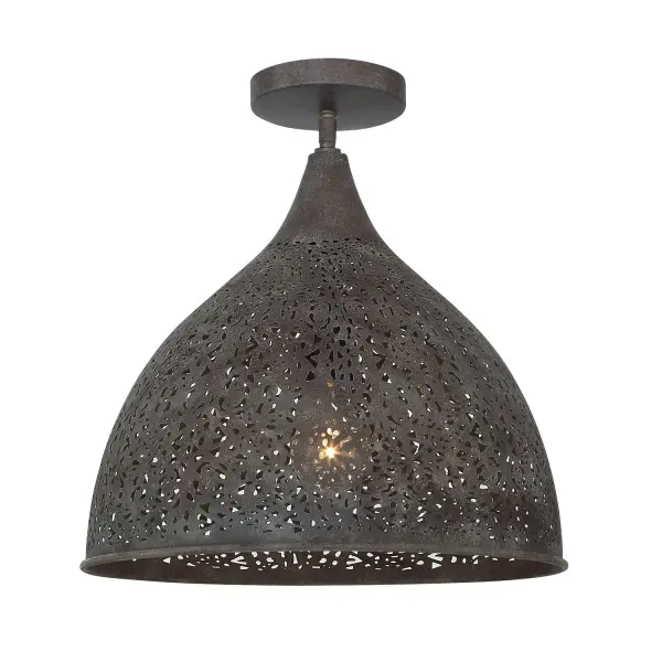 Jasmine 14" Semi Flush Mount in Forged Bronze - Image 1