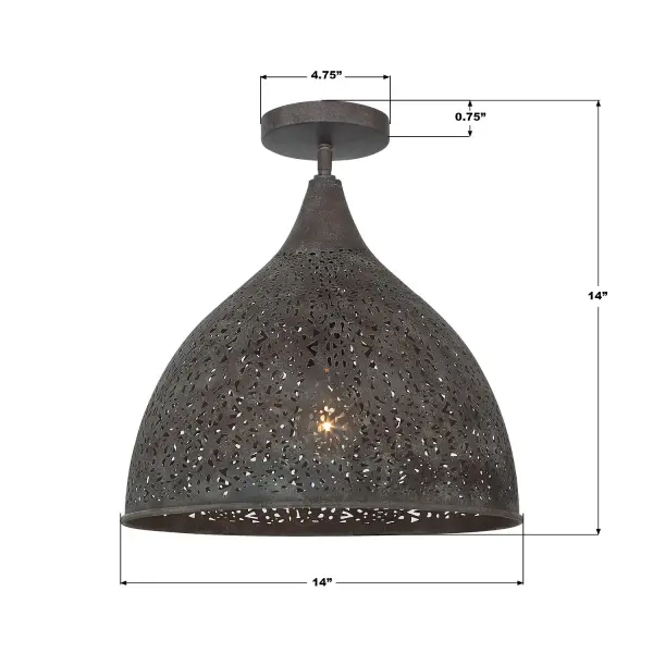 Jasmine 14" Semi Flush Mount in Forged Bronze - Image 7