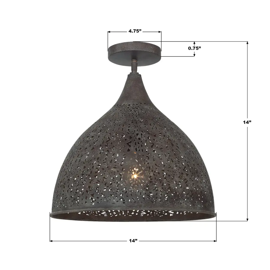 Jasmine 14" Semi Flush Mount in Forged Bronze - Image 7