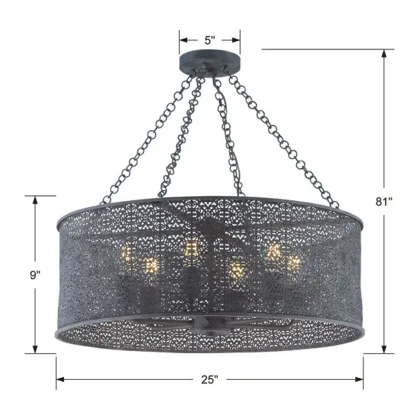Jasmine 25" Forged Bronze Chandelier - Image 5