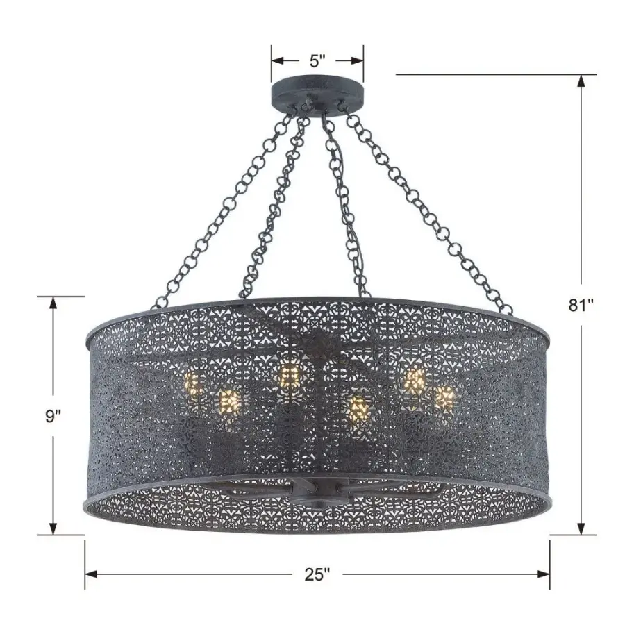 Jasmine 25" Forged Bronze Chandelier - Image 5