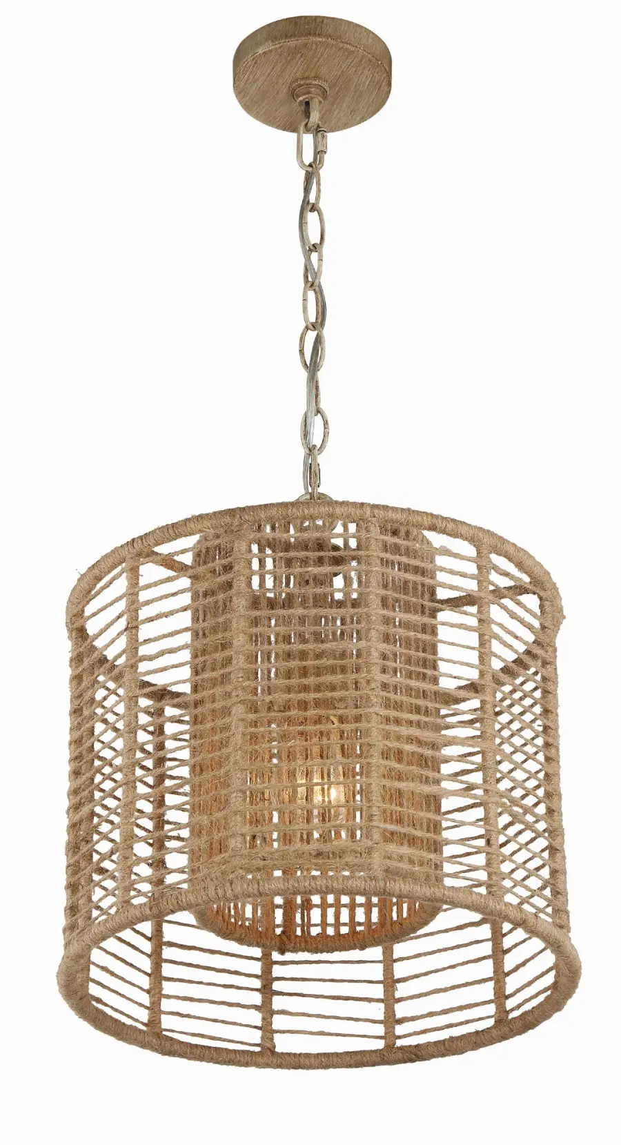 Jayna 12.5" Natural Jute Chandelier - Image 2
