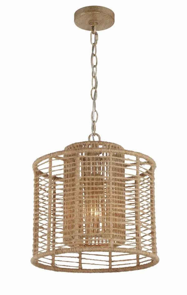 Jayna 12.5" Natural Jute Chandelier - Image 3