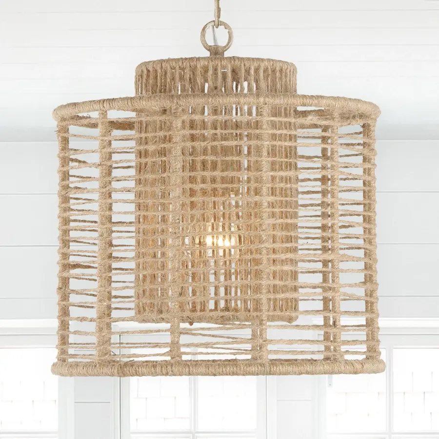 Jayna 12.5" Natural Jute Chandelier - Image 6