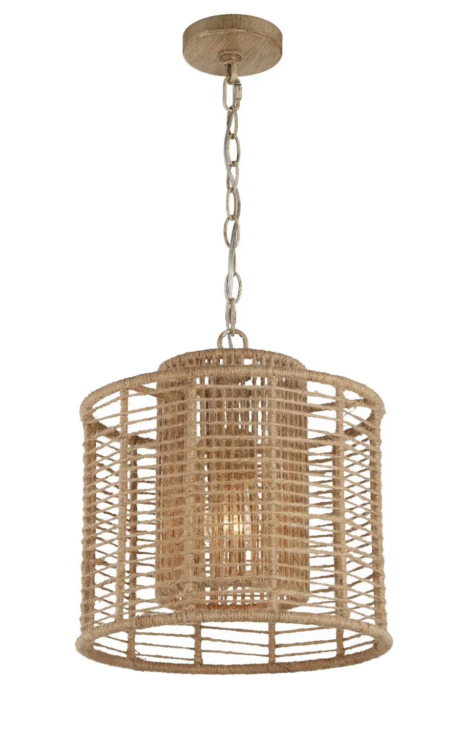Jayna 12.5" Natural Jute Chandelier - Image 1
