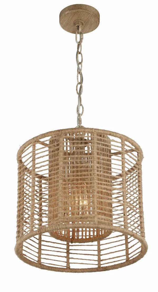 Jayna 12.5" Natural Jute Chandelier - Image 2
