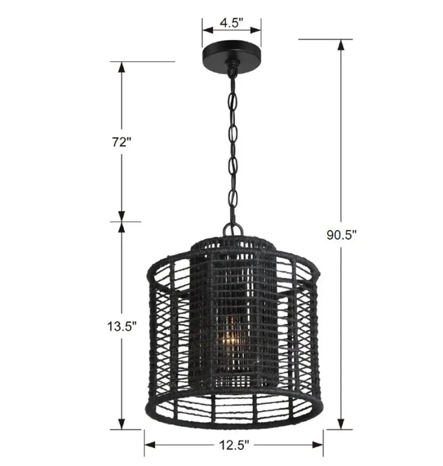 Jayna 12.5" Natural Jute Chandelier - Image 16