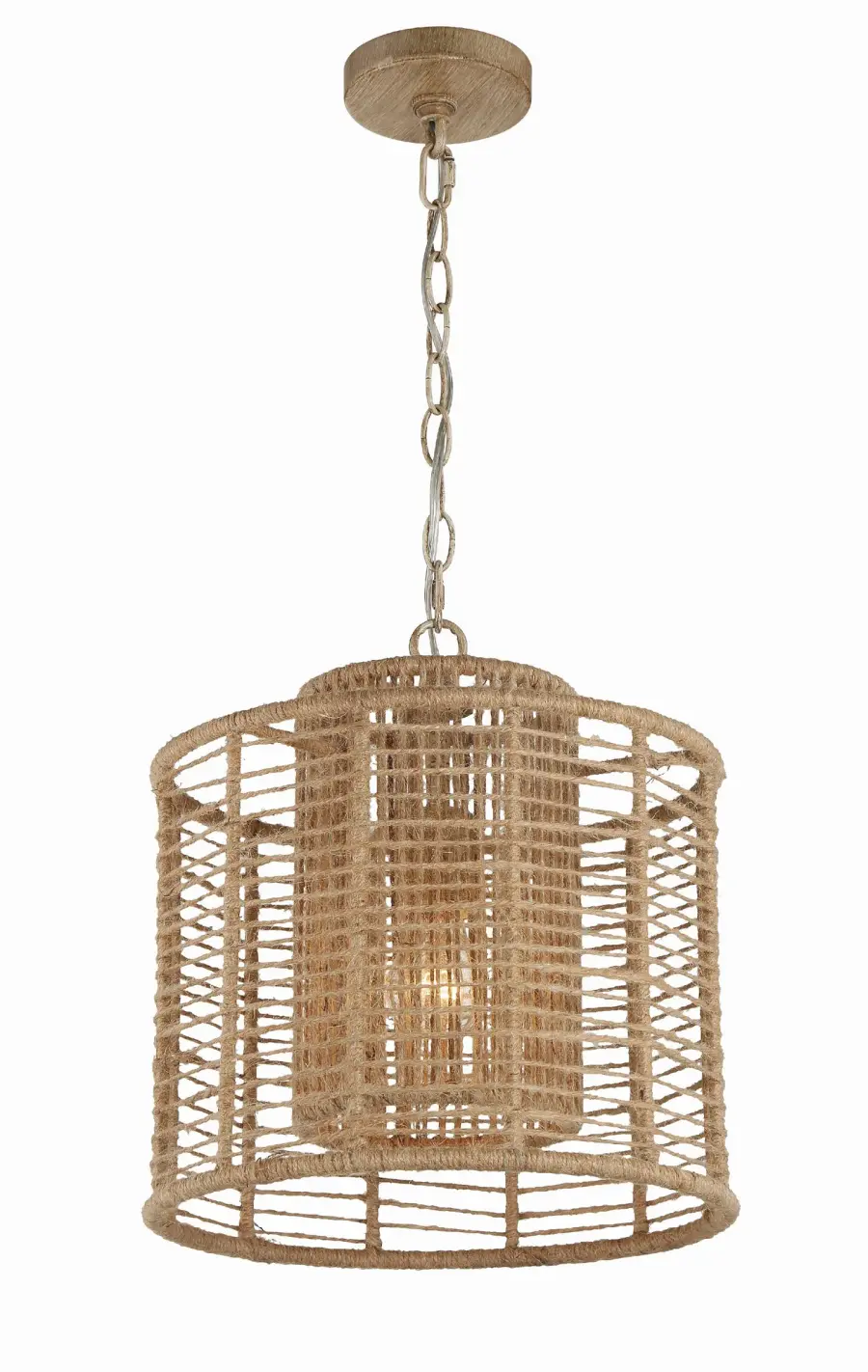 Jayna 12.5" Natural Jute Chandelier - Image 3