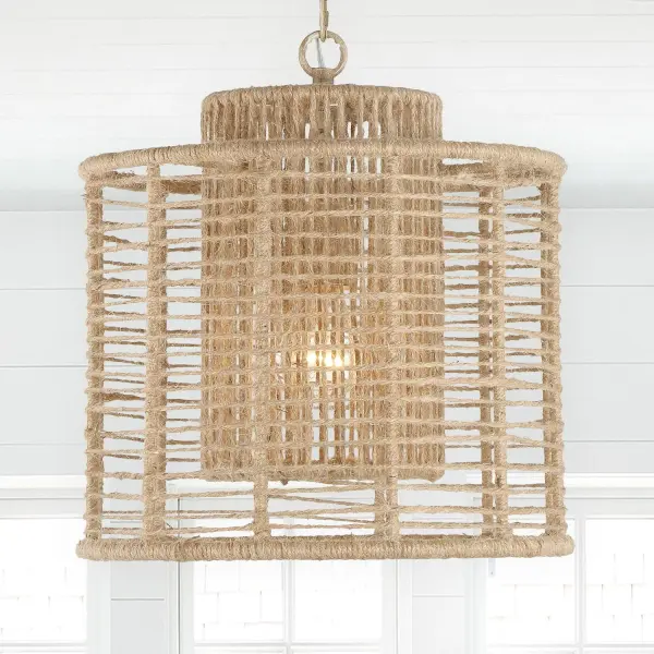Jayna 12.5" Natural Jute Chandelier - Image 6