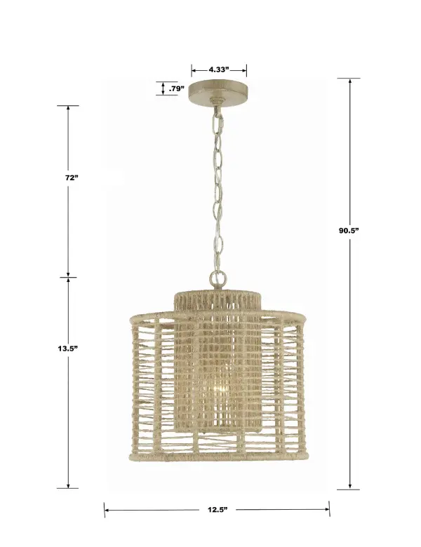 Jayna 12.5" Natural Jute Chandelier - Image 7